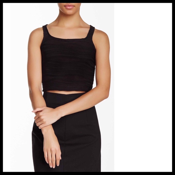BLACK TANK CROP TOP SLEEVELESS KNIT CAMI TEE A2C - Picture 8 of 8